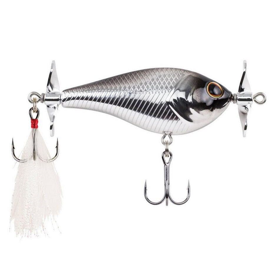  Berkley Spin Bomb Topwater Fishing Lure, Black Chrome, 2/5 oz,   60mm, Spins at Slower Speeds with Maximum Spray, Equipped with Sharp  Fusion19 Hook : Sports & Outdoors