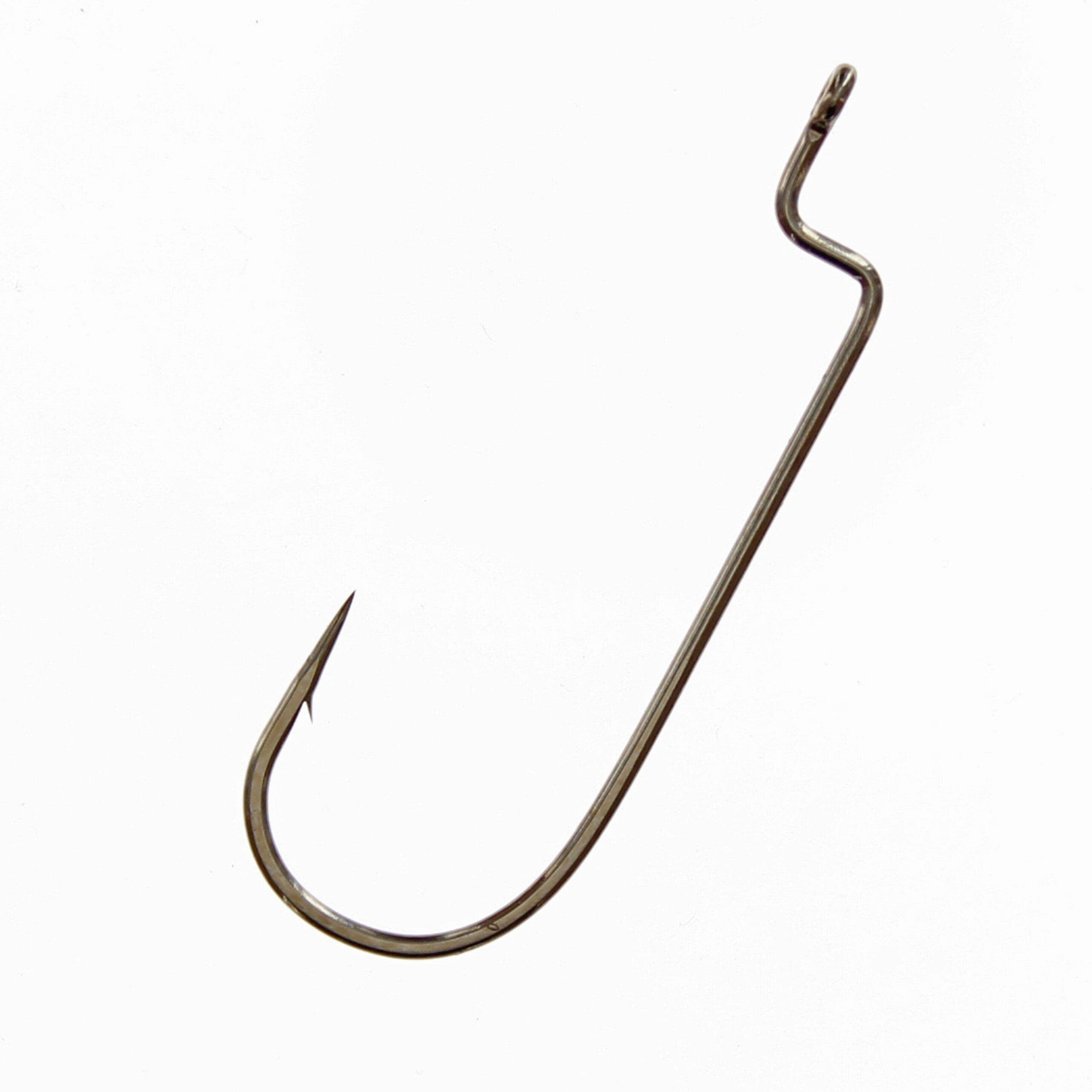 Gamakatsu Offset Shank Round Bend Worm Hook 54111 1/0 Bronze