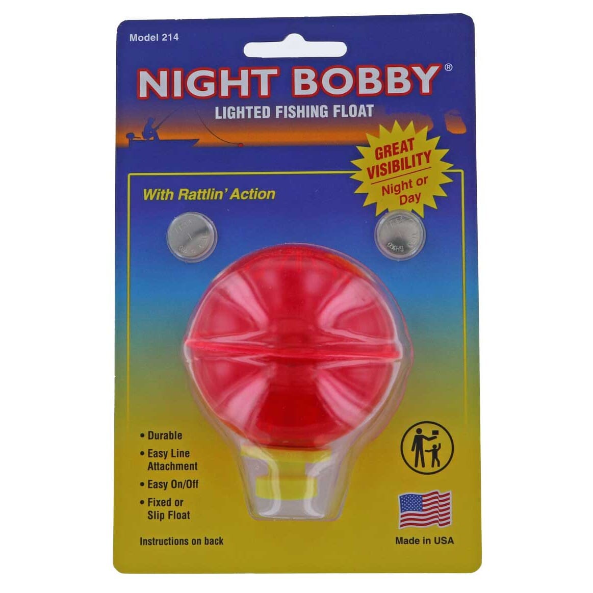 NIGHT BOBBY Lighted Fishing Float/Bobber * Model 158