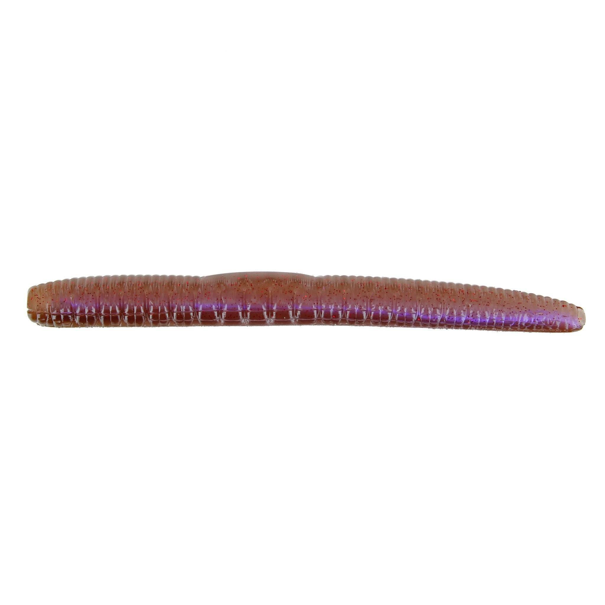 Roboworm Ned Worm Oxblood Light Red Flake; 3 in.