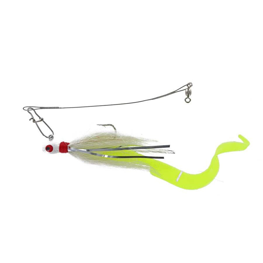 Captain Mack Trolling Umbrella Rig Bucktail Jigs with Cahrtreuse Trailer 3 Arm 1.5oz 7 Baits 8 Total Onces