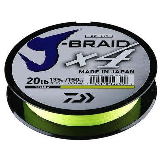 Daiwa J-Braid X4 Braided Line Fluorescent Yellow – Hammonds Fishing