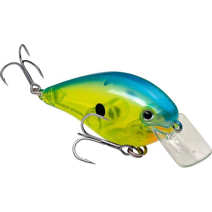 Strike King Square Bill 1.5 Hard Knock Crankbait Chartreuse Blue Crystal